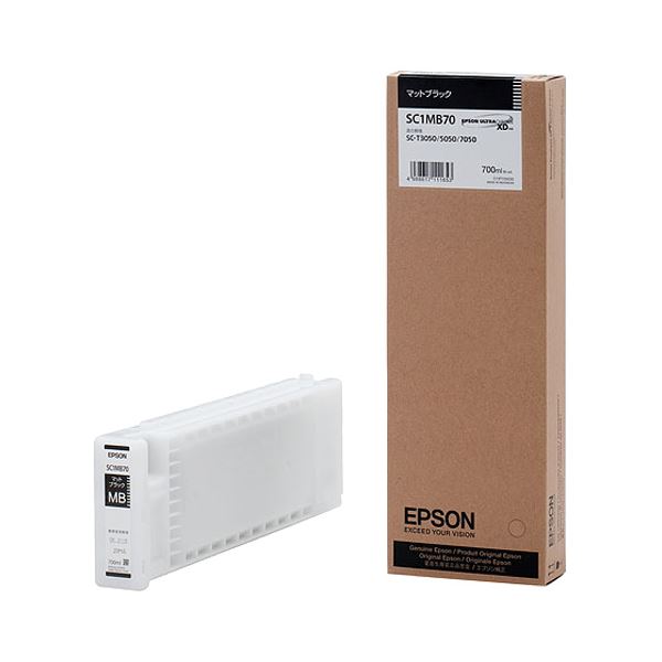 （まとめ） エプソン EPSON インクカートリッジ マットブラック 700ml SC1MB70 1個 【×3セット】