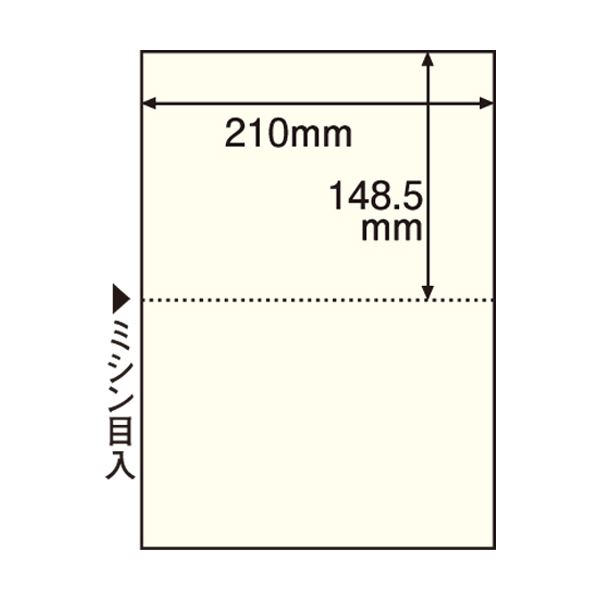 （まとめ） TANOSEE マルチプリンター帳票（FSC森林認証紙） A4 2面 穴なし クリーム 1箱（500枚） 【×2セット】