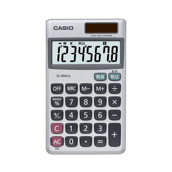 (まとめ) カシオ CASIO 電卓 8桁 手帳サイズ SL-900LA-N 1台 【×5セット】