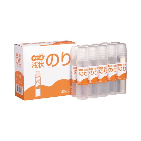 （まとめ） TANOSEE 液状のり 40ml 1セット（10本） 【×5セット】