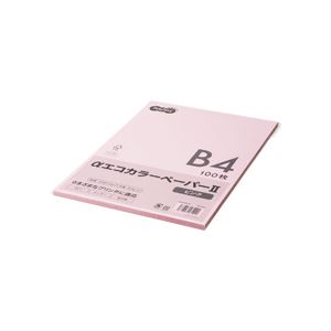 （まとめ） TANOSEE αエコカラーペーパーII B4 ピンク 少枚数パック 1冊（100枚） 【×5セット】