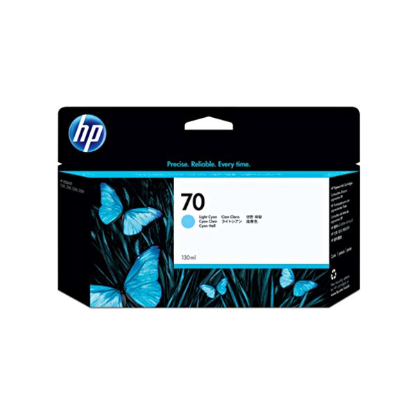 （まとめ） HP70 インクカートリッジ ライトシアン 130ml 顔料系 C9390A 1個 【×3セット】