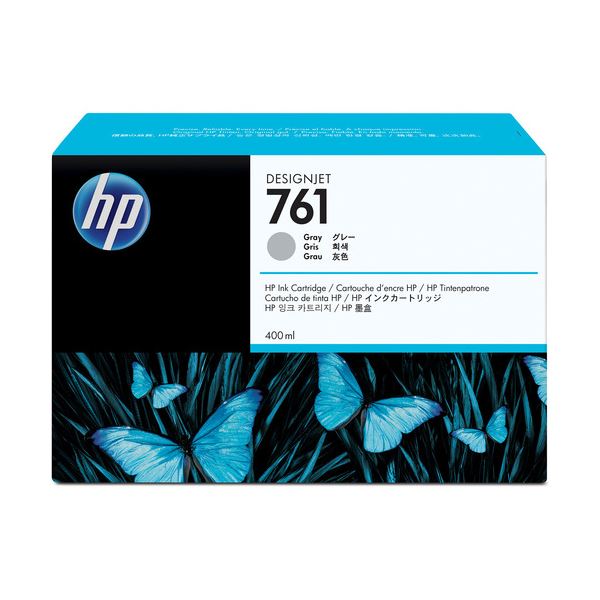 （まとめ） HP761 インクカートリッジ グレー 400ml 染料系 CM995A 1個 【×3セット】