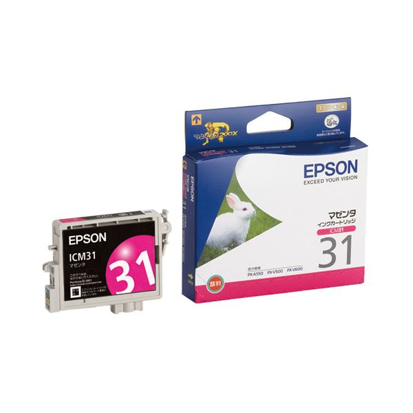 （まとめ） エプソン EPSON インクカートリッジ マゼンタ ICM31 1個 【×4セット】