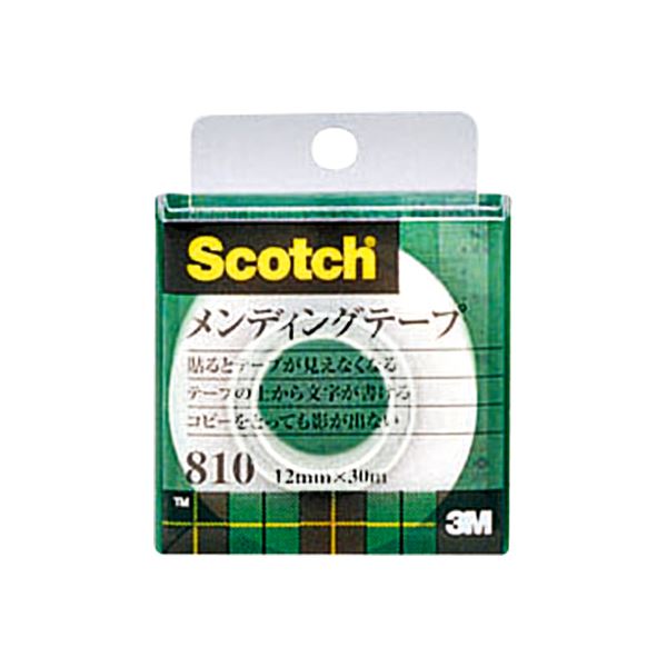 （まとめ） 3M スコッチ メンディングテープ 810 小巻 12mm×30m クリアケース入 810-1-12C 1巻 【×15セット】