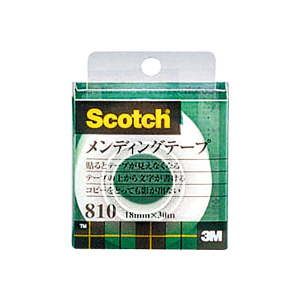 （まとめ） 3M スコッチ メンディングテープ 810 小巻 18mm×30m クリアケース入 810-1-18C 1巻 【×10セット】