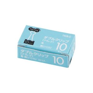 (まとめ) TANOSEE ダブルクリップ 粒 口幅10mm ブラック 1セット(100個:10個×10箱) 【×20セット】 商品写真