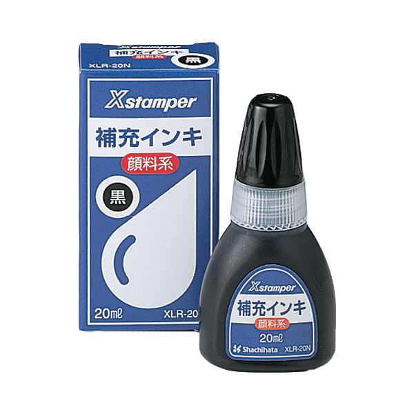 （まとめ） シヤチハタ Xスタンパー 補充インキ 顔料系全般用 20ml 黒 XLR-20N 1個 【×10セット】