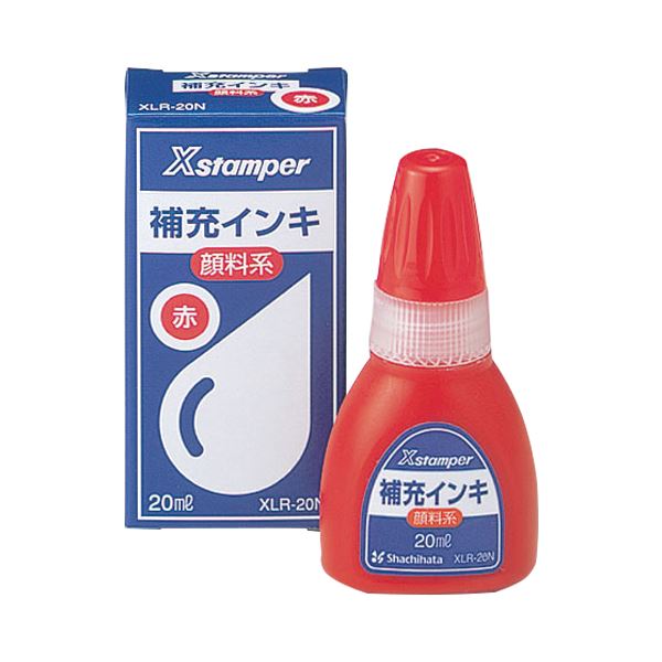 （まとめ） シヤチハタ Xスタンパー 補充インキ 顔料系全般用 20ml 赤 XLR-20N 1個 【×10セット】