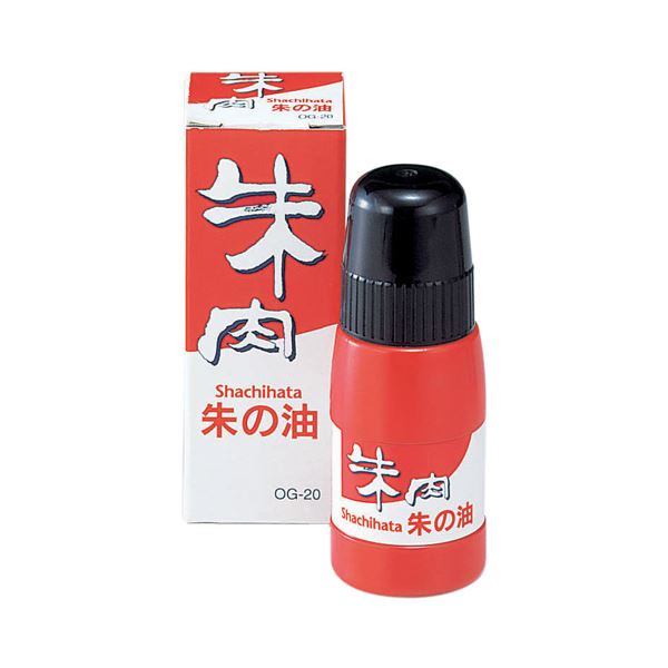 （まとめ） シヤチハタ 朱肉専用補充液 20ml OG-20 1個 【×10セット】