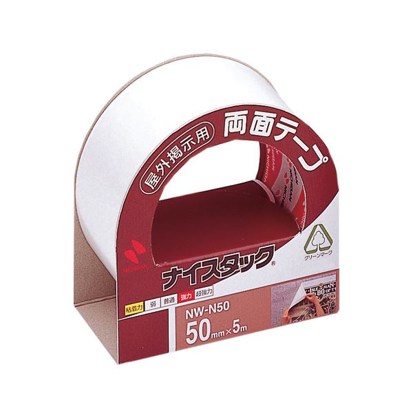 (まとめ) ニチバン ナイスタック 両面テープ 屋外掲示用 大巻 50mm×5m NW-N50 1巻 【×10セット】