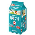 （まとめ） 日本製紙クレシア スコッティ 消毒ウェットタオル つめかえ用 1セット（120枚：40枚×3個） 【×5セット】