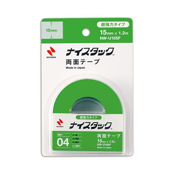 （まとめ） ニチバン ナイスタック 両面テープ超強力タイプ 小巻 15mm×1.2m NW-U15SF 1巻 【×10セット】