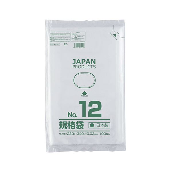 （まとめ） クラフトマン 規格袋 12号ヨコ230×タテ340×厚み0.03mm HKT-T012 1パック（100枚） 【×30セット】