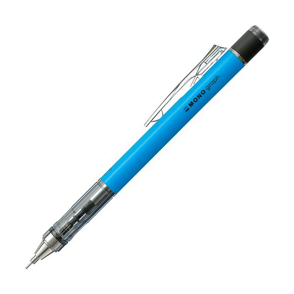 （まとめ） トンボ鉛筆 シャープペンシルモノグラフネオン 0.5mm （軸色：ネオンブルー） DPA-134B 1本 【×10セット】