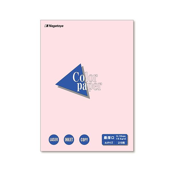 （まとめ）長門屋商店 Color Paper A4最厚口 さくら ナ-3519 1冊(25枚) 【×20セット】