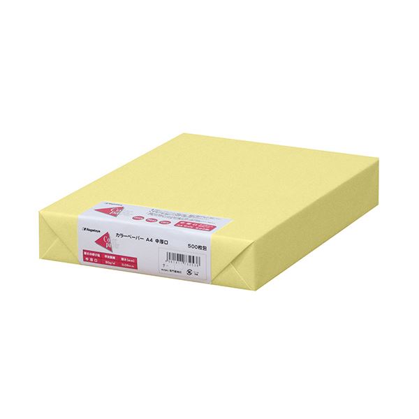 （まとめ）長門屋商店 Color Paper A4中厚口 クリーム ナ-3253 1冊(500枚) 【×3セット】