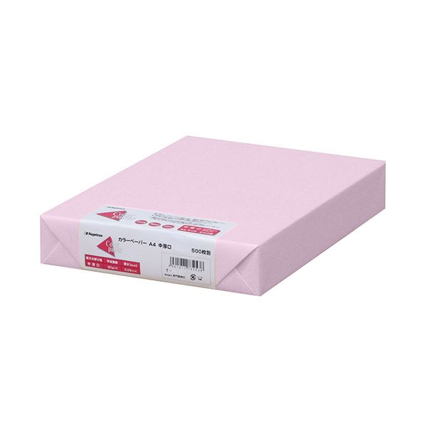 （まとめ）長門屋商店 Color Paper A4中厚口 さくら ナ-3269 1冊(500枚) 【×3セット】