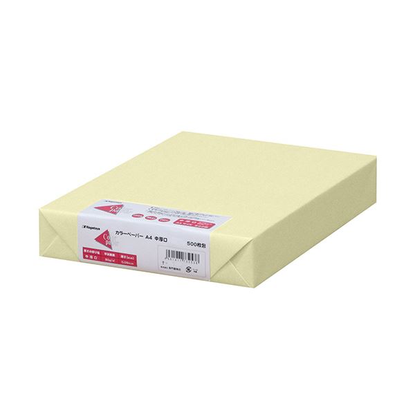 （まとめ）長門屋商店 Color Paper A4中厚口 レモン ナ-3252 1冊(500枚) 【×3セット】