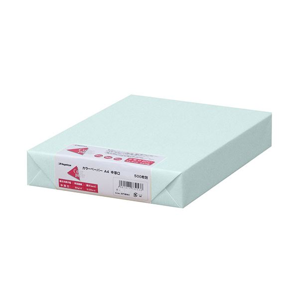 （まとめ）長門屋商店 Color Paper A4中厚口 水 ナ-3260 1冊(500枚) 【×3セット】