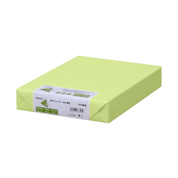 （まとめ）長門屋商店 Color Paper A4厚口 うぐいす ナ-3358 1冊(500枚) 【×3セット】