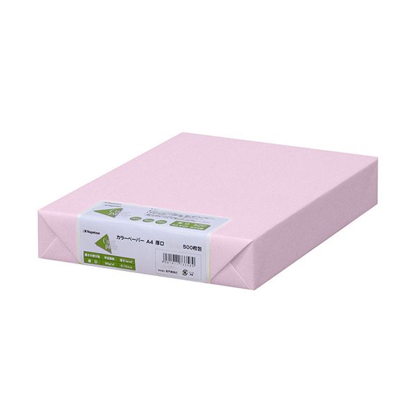 （まとめ）長門屋商店 Color Paper A4厚口 さくら ナ-3369 1冊(500枚) 【×3セット】