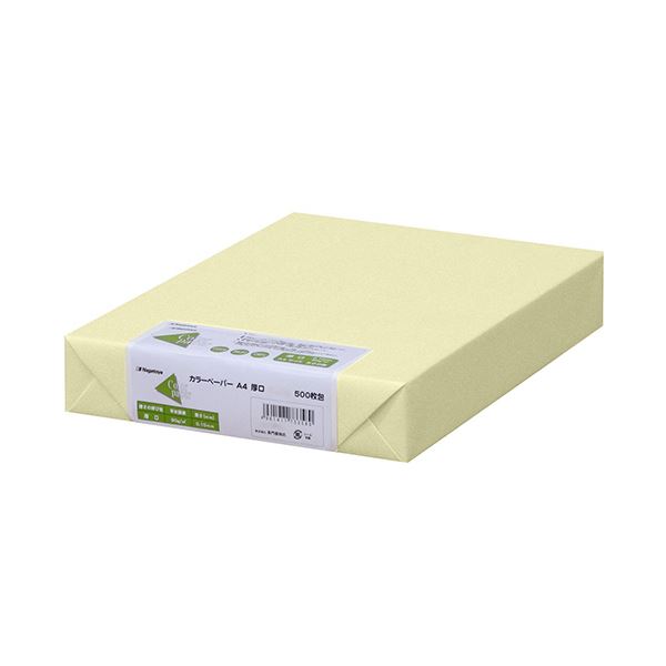 （まとめ）長門屋商店 Color Paper A4厚口 レモン ナ-3352 1冊(500枚) 【×3セット】