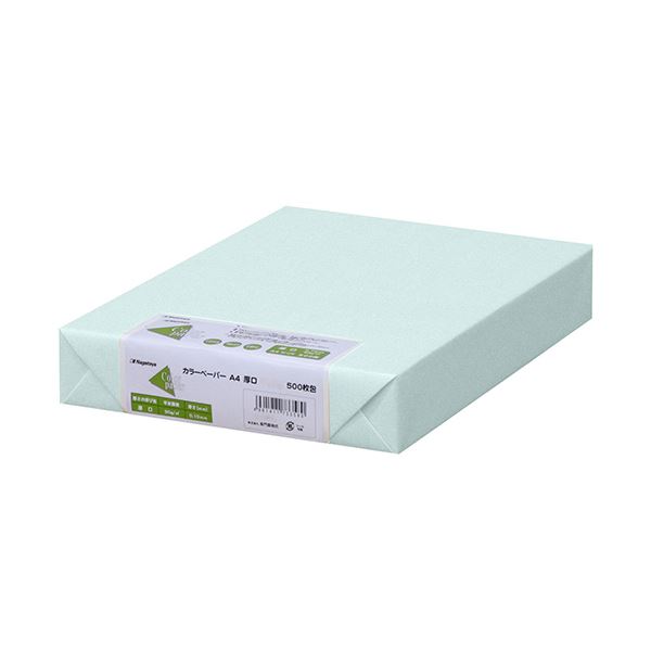 （まとめ）長門屋商店 Color Paper A4厚口 水 ナ-3360 1冊(500枚) 【×3セット】