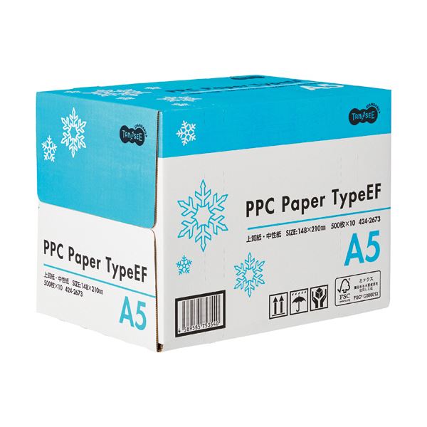 （まとめ）TANOSEE PPC PaperType EF A5 1箱(5000枚:500枚×10冊) 【×2セット】