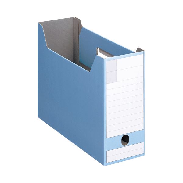 （まとめ）ライオン事務器 ボックスファイルダンボール製 A4ヨコ型ピッタリサイズ 背幅102mm ブルー BF-432D 1冊 【×20セット】