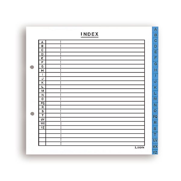 （まとめ）ライオン事務器 ファイル用インデックスABC見出し 縦221×横215(+12)mm 2穴 22枚組 136-90 1組 【×20セット】