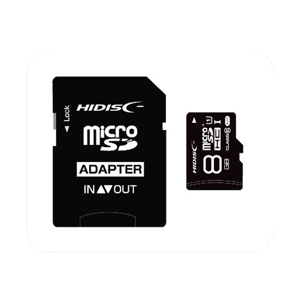 （まとめ）ハイディスク microSDHCカード8GB class10 UHS-I対応 SD変換アダプター付き HDMCSDH8GCL10UIJP3 1枚【×3セット】