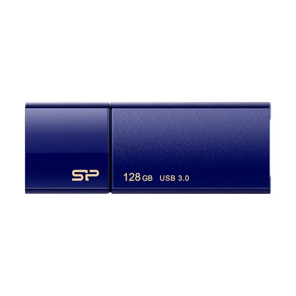 シリコンパワー USB3.0スライド式フラッシュメモリ 128GB ネイビー SP128GBUF3B05V1D 1個