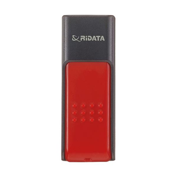 （まとめ）RiDATA ラベル付USBメモリー64GB ブラック/レッド RDA-ID50U064GBK/RD 1個【×2セット】