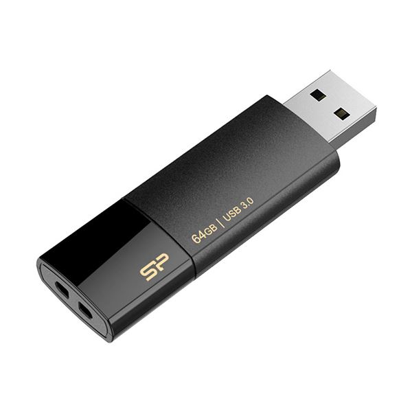 （まとめ）シリコンパワーUSB2.0フラッシュメモリ Ultima U05 64GB ブラック SP064GBUF2U05V1K 1個【×2セット】