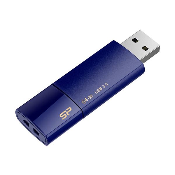 （まとめ）シリコンパワーUSB2.0フラッシュメモリ Ultima U05 64GB ネイビー SP064GBUF2U05V1D 1個【×2セット】