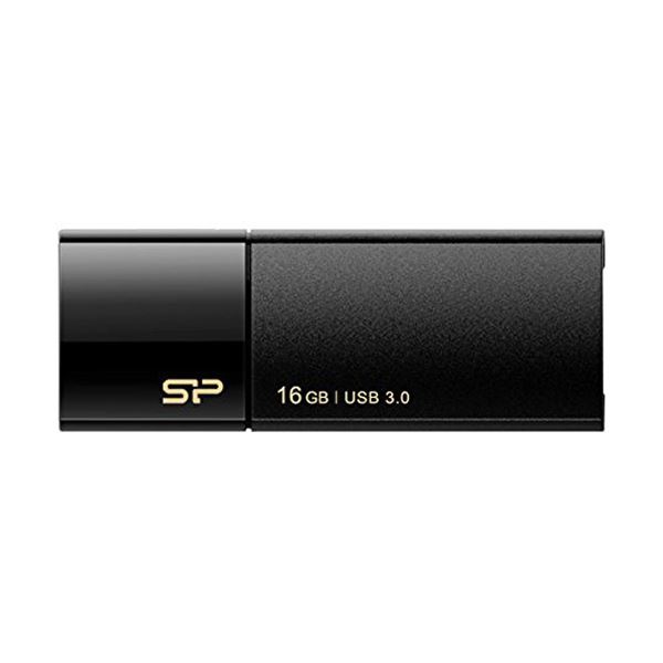 （まとめ）シリコンパワー USB3.0スライド式フラッシュメモリ 16GB ブラック SP016GBUF3B05V1K 1個【×3セット】