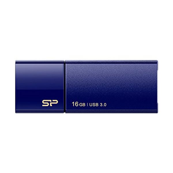 （まとめ）シリコンパワー USB3.0スライド式フラッシュメモリ 16GB ネイビー SP016GBUF3B05V1D 1個【×3セット】