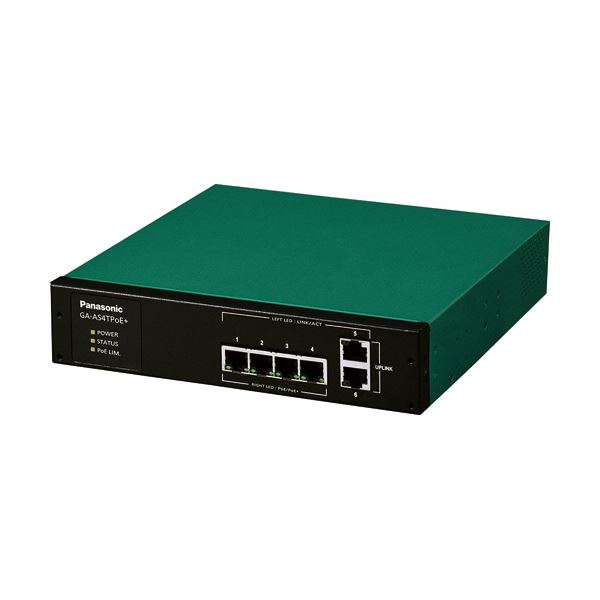 パナソニックESネットワークスPoE給電スイッチングハブ GA-AS4TPoE+ 6ポート PN25048 1台