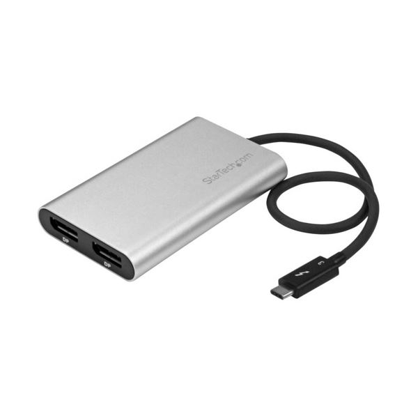 StarTech Thunderbolt3-2ポートDisplayPort変換アダプタ 4K/60Hz TB32DP2T 1個