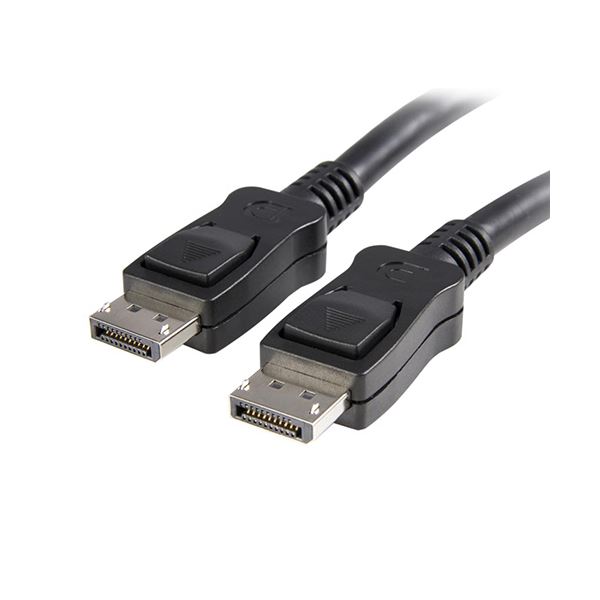 （まとめ）StarTechラッチ付きDisplayPort1.2 ディスプレイポートモニターケーブル 2m 4K オス/オス ブラック DISPL2M1本【×3セット】