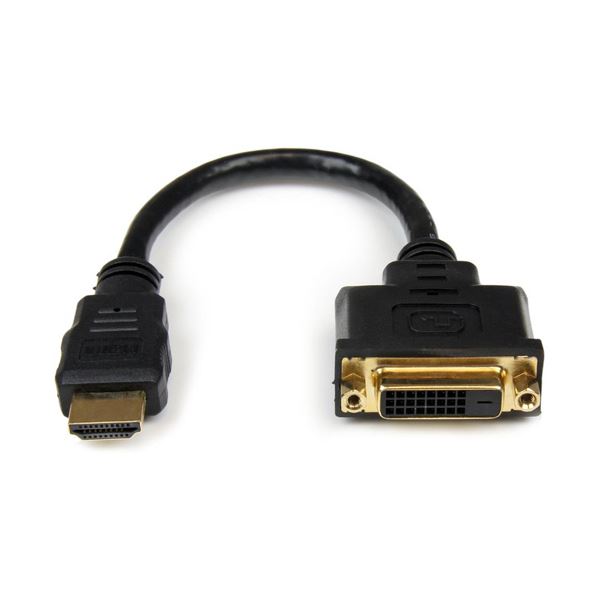 （まとめ）StarTechHDMI-DVI-D変換ケーブル HDMI オス-DVI-D メス 20cm HDDVIMF8IN 1本【×3セット】