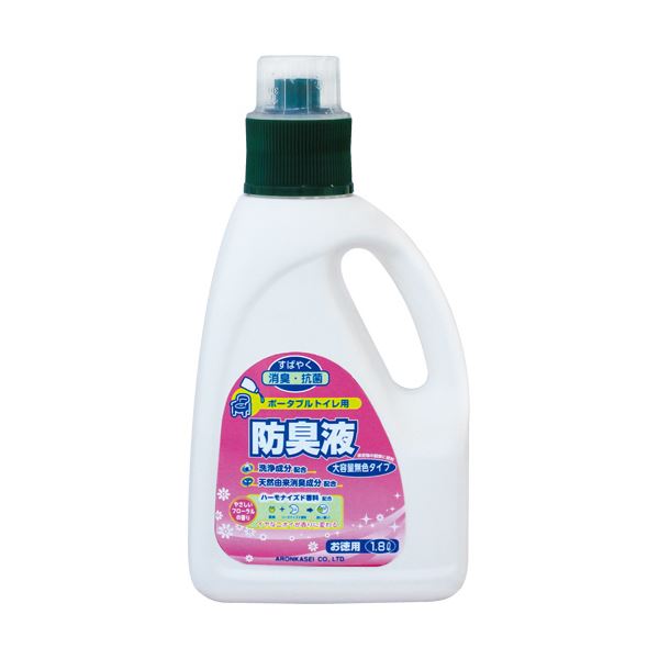 アロン化成 ポータブルトイレ用防臭液大容量 無色タイプ 1.8L 533-209 1セット（6本）