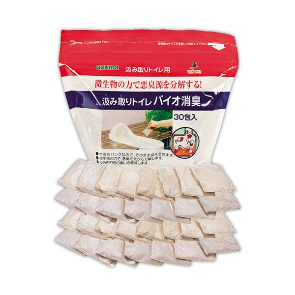 （まとめ）アズマ工業 汲み取りトイレ バイオ消臭20g/包 1パック（30包）【×2セット】