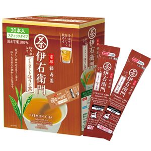 （まとめ）宇治の露製茶 伊右衛門インスタントほうじ茶スティック 0.8g 1セット（120本：30本×4箱）【×5セット】 - 拡大画像