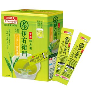 （まとめ）宇治の露製茶 伊右衛門インスタント抹茶入玄米茶スティック 0.8g 1セット（120本：30本×4箱）【×5セット】 - 拡大画像