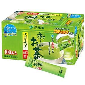 （まとめ）伊藤園 おーいお茶 さらさら抹茶入り緑茶スティック 0.8g 1箱（100本）【×5セット】 - 拡大画像