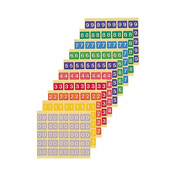 （まとめ）ライオン事務器 カラーナンバーラベルM 数字5 KM-2-5 1パック（250片：25片×10シート）【×5セット】