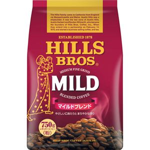 （まとめ）ヒルスコーヒー マイルドブレンドレギュラー 750g（粉）1袋【×5セット】 - 拡大画像