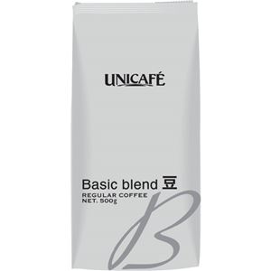 （まとめ）ユニカフェ ホールビーンズベーシックブレンド 500g（豆）1袋【×5セット】 - 拡大画像